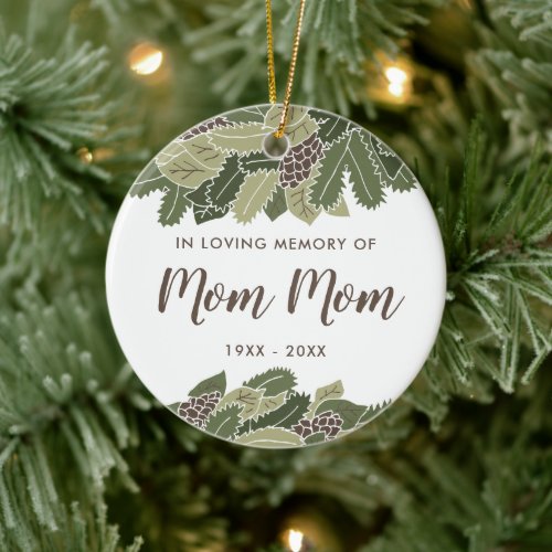 In Loving Memory of Mom_Mom Personalized Grandma Ceramic Ornament