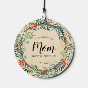 In Loving Memory Of Mom Rustic Wreath Memorial Wind Chime