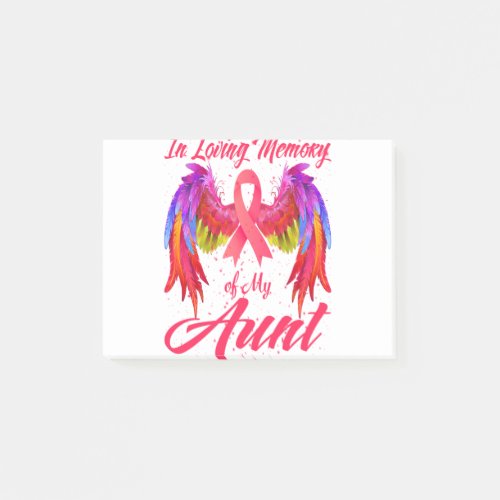 In Loving Memory Of My Aunt Wings Breast Cancer Post_it Notes