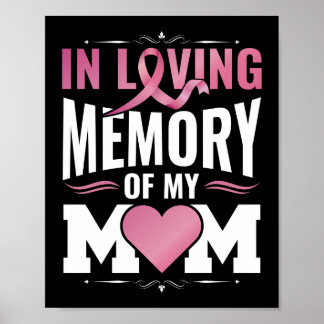 In Loving Memory Of My Mom Breast Cancer Awareness Poster