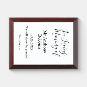 In Loving memory of name funeral memory keepsake Award Plaque