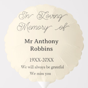 In Loving memory of name funeral memory keepsake Balloon