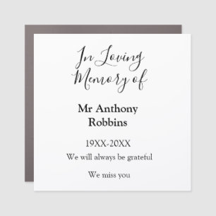 In Loving memory of name funeral memory keepsake Car Magnet