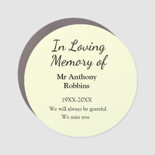 In Loving memory of name funeral memory keepsake Car Magnet