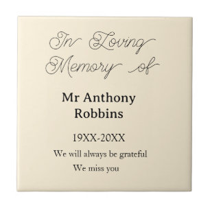 In Loving memory of name funeral memory keepsake Ceramic Tile