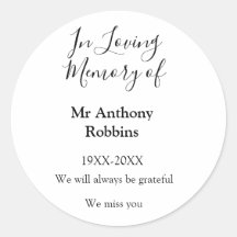 In Loving memory of name funeral memory keepsake