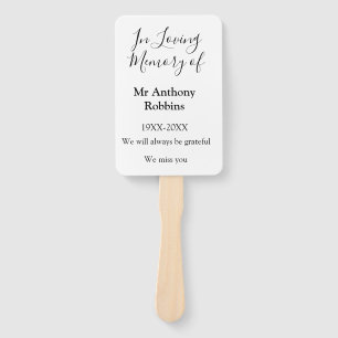 In Loving memory of name funeral memory keepsake Hand Fan