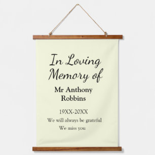 In Loving memory of name funeral memory keepsake Hanging Tapestry