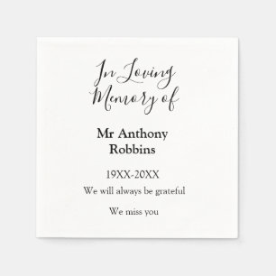 In Loving memory of name funeral memory keepsake Napkins