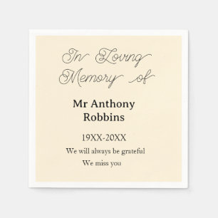 In Loving memory of name funeral memory keepsake Napkins