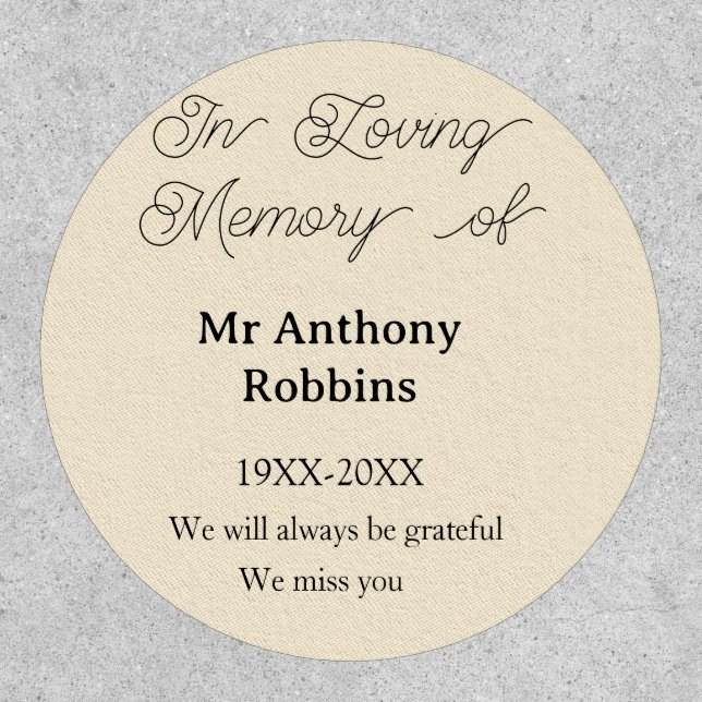 In Loving memory of name funeral memory keepsake Patch (Front)