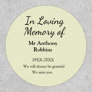 In Loving memory of name funeral memory keepsake Patch
