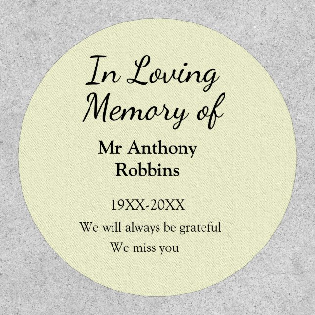 In Loving memory of name funeral memory keepsake Patch (Front)