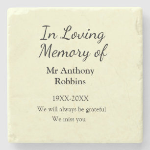In Loving memory of name funeral memory keepsake Stone Coaster