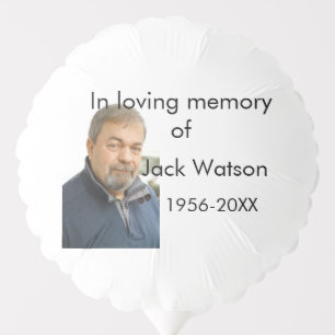 In loving memory of name year photo modern funeral balloon