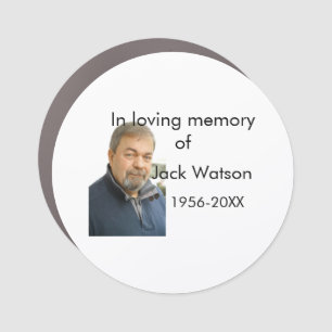 In loving memory of name year photo modern funeral car magnet