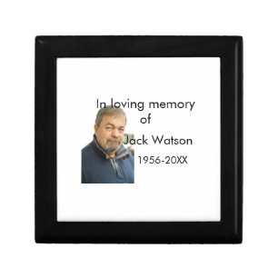 In loving memory of name year photo modern funeral gift box
