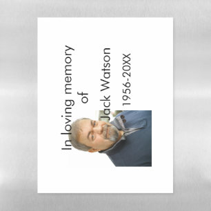 In loving memory of name year photo modern funeral magnetic dry erase sheet