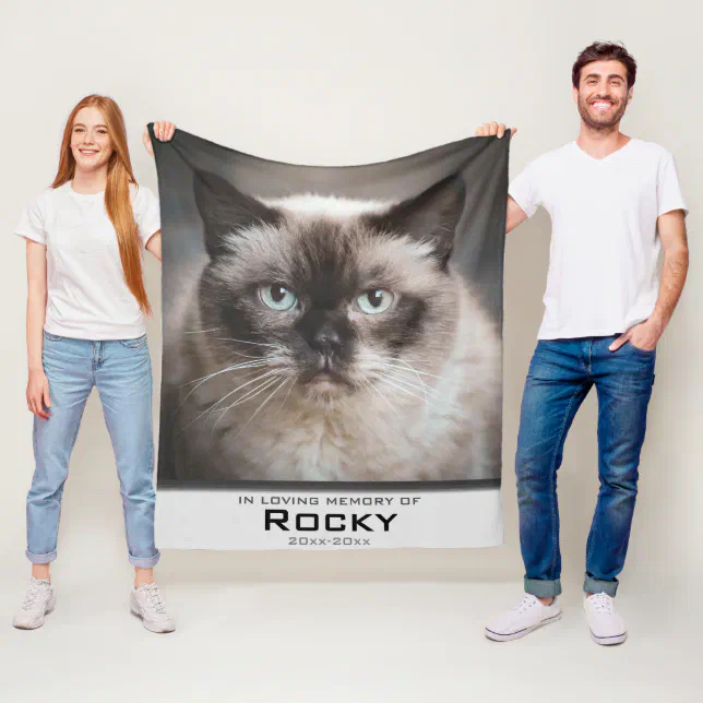 In Loving Memory Of Pet Custom Photo Memorial Fleece Blanket | Zazzle