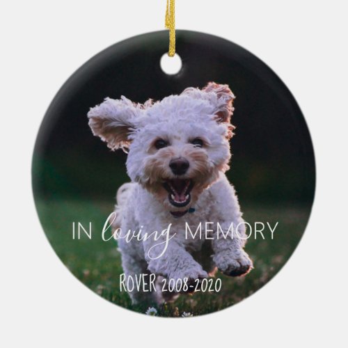 In Loving Memory of Pet dog tartan paw photo Ceramic Ornament