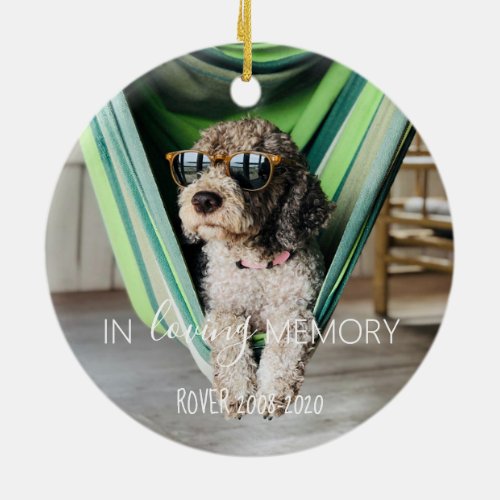 In Loving Memory of Pet dog tartan paw photo Ceramic Ornament