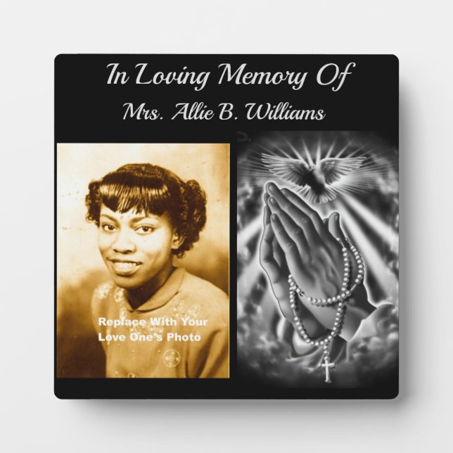 In Loving Memory Of Plaque (Front)