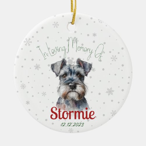 In Loving Memory Of _ Schnauzer Dog Loss Keepsake Ceramic Ornament