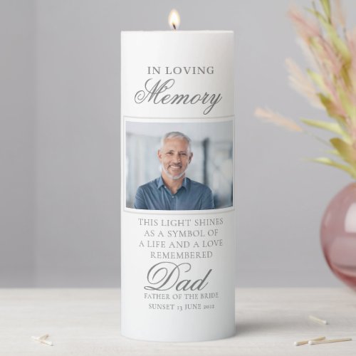 In Loving Memory Of Wedding Memorial Pillar Candle