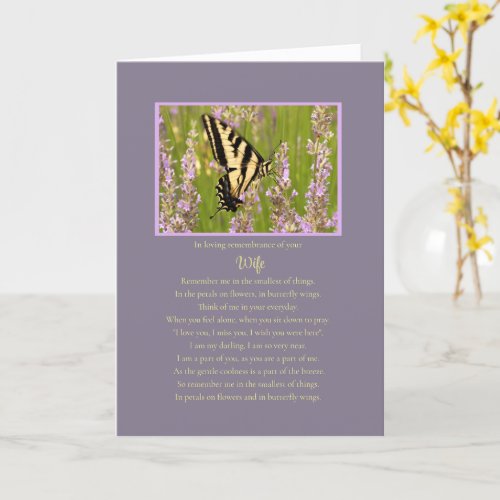 In loving Memory of Wife Remembrance Sympathy Card