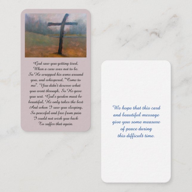 In Loving Memory Oil Painting Memorial Card (Front/Back)