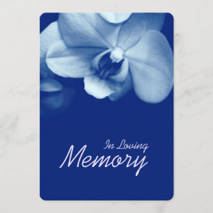 In Loving Memory Orchid 6 Blue Funeral Card