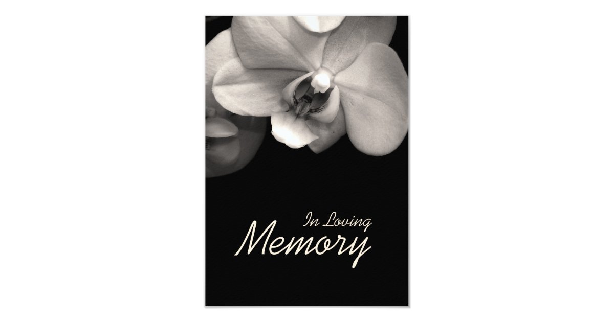 In Loving Memory Orchid Sepia Funeral Announcement Zazzle Com
