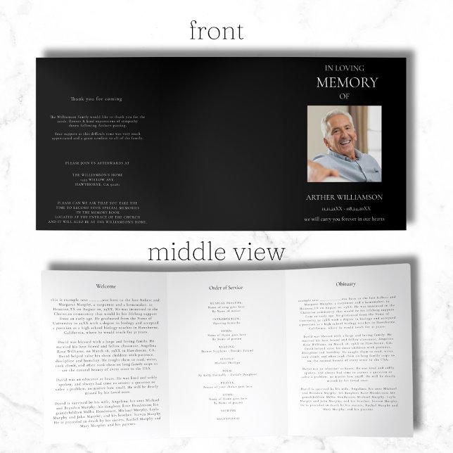 In loving memory  order of service  Tri-Fold announcement (Creator Uploaded)