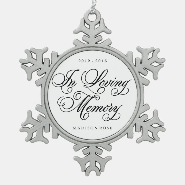 In Loving Memory Ornament Keepsake (Front)