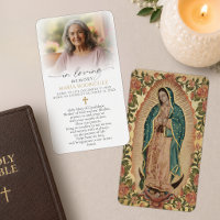 In Loving Memory Our Lady of Guadalupe Prayer Card