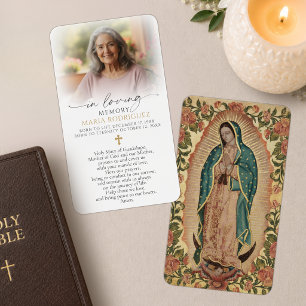 In Loving Memory Our Lady of Guadalupe Prayer Card