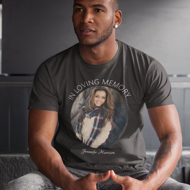 In Loving Memory Oval Photo Memorial T-Shirt (Creator Uploaded)