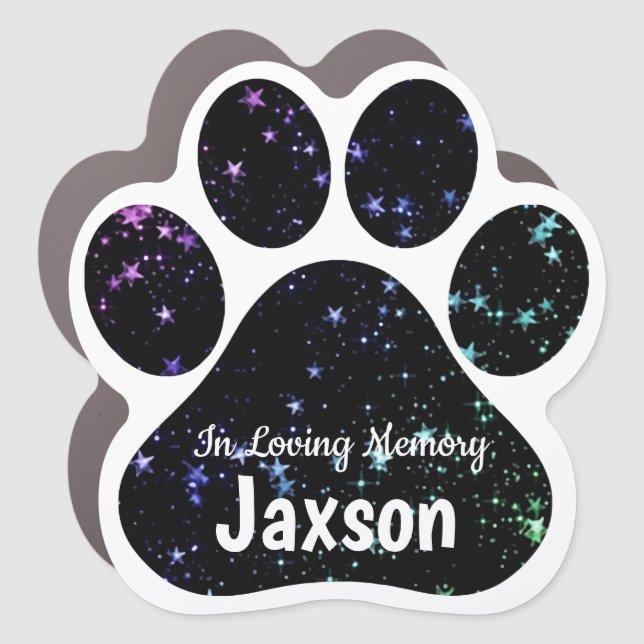 In Loving Memory Paw Print Pet Memorial Car Magnet (Front)