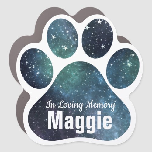 In Loving Memory Paw Print Pet Memorial Car Magnet