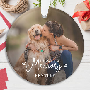 In Loving Memory - Paw Prints Pet Dog 2 Photo Ornament