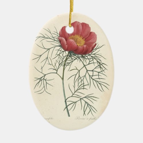 In Loving Memory Peony Custom Photo Memorial 1 Ceramic Ornament