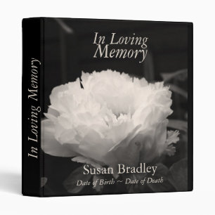 In Loving Memory Peony Funeral Guest Book Binder