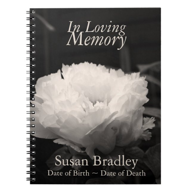 In Loving Memory Peony Funeral NoteBook (Front)