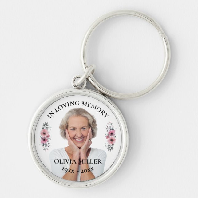 In Loving Memory. Personalize Photo Keychain (Front)