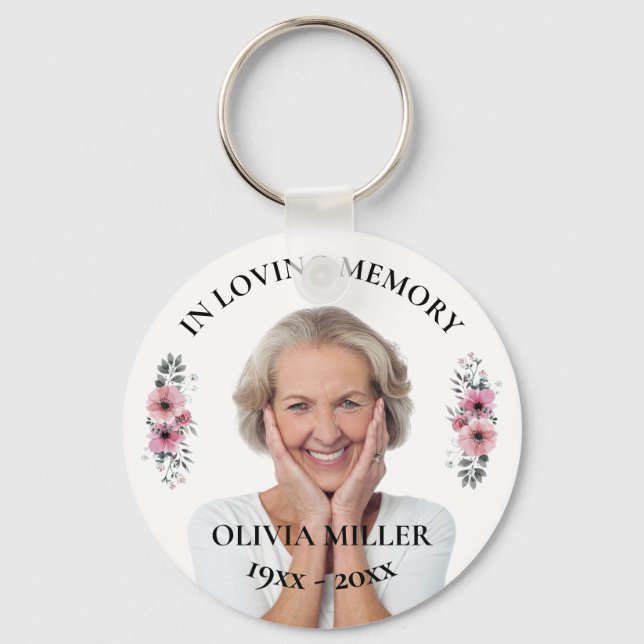 In Loving Memory. Personalize Photo Keychain (Front)
