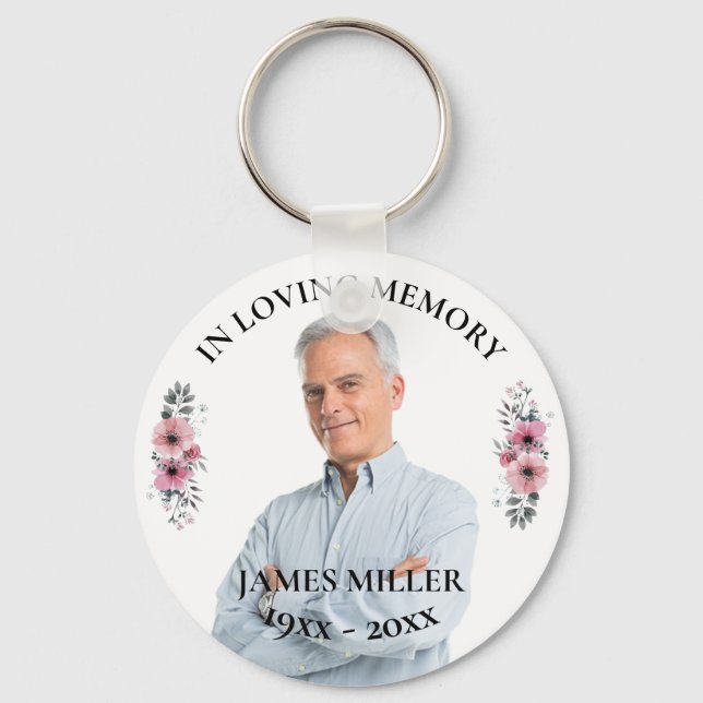 In Loving Memory. Personalize Photo Keychain (Front)