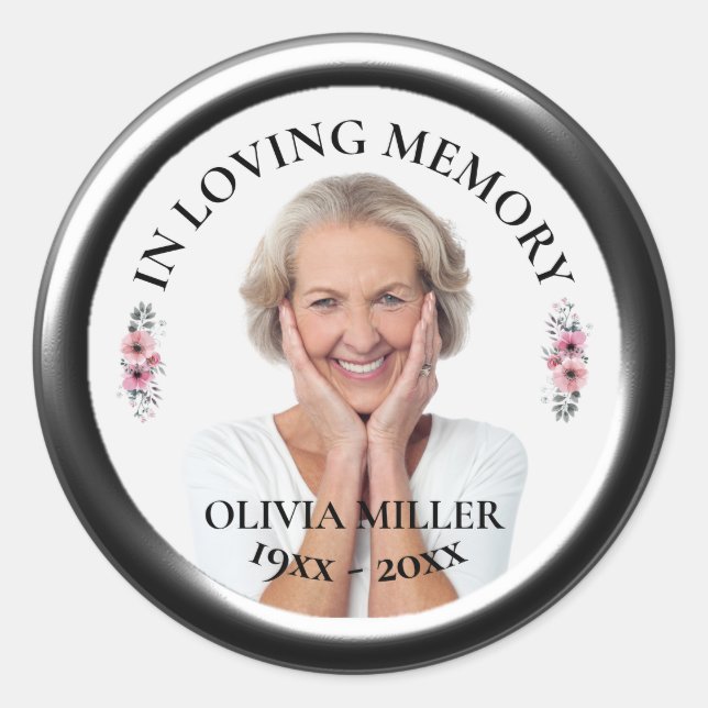 IN LOVING MEMORY. Personalize Photo Sticker (Front)
