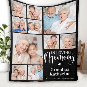 In Loving Memory Personalized 10 Photo Collage Fleece Blanket