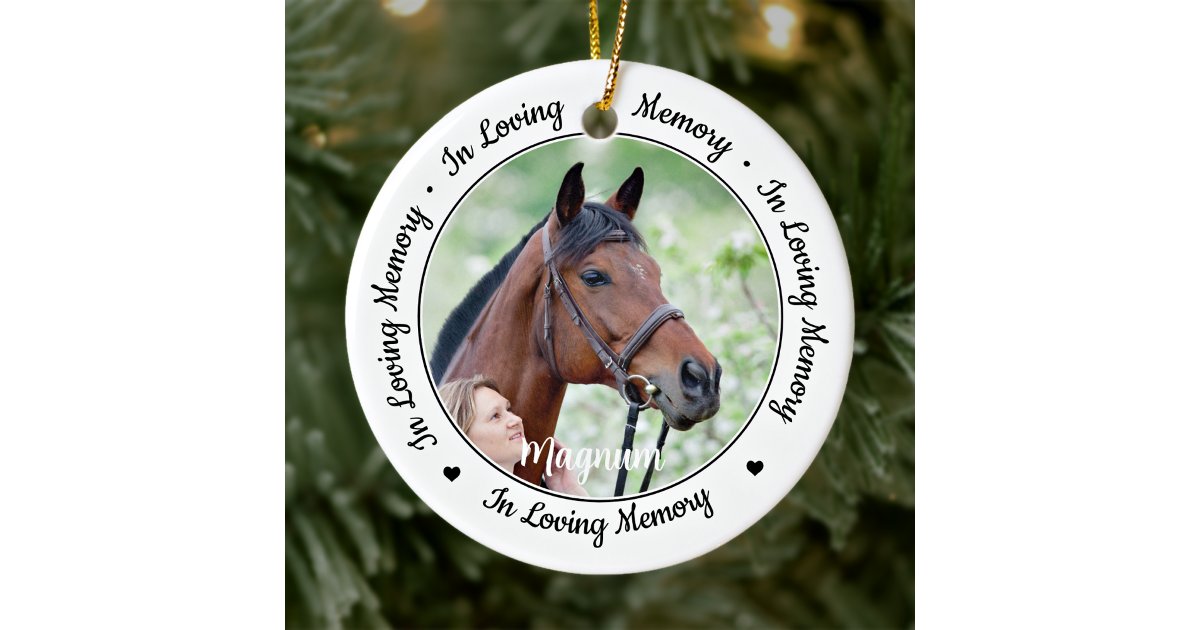 In Loving Memory Personalized 2 Photo Pet Memorial Ceramic Ornament ...