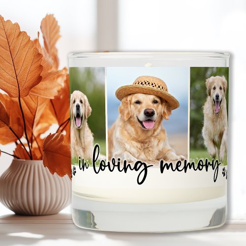 In Loving Memory Personalized 4 Photo Pet Memorial Scented Candle